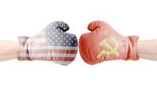 United States Of America Against USSR Boxing Gloves, USA Vs. USSR Concept