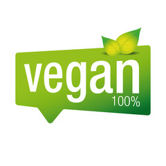 Poster - Vegan product label sign green