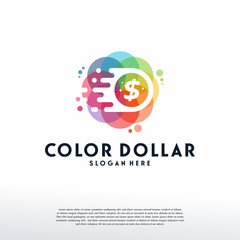 Wall Mural - colorful finance logo vector, fast coin logo designs template, design concept, logo, logotype elemen