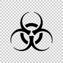 Bio Hazard Icon. Warning Sign About Virus Or Toxic. Black Symbol