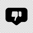 © fokas.pokas - Dislike hand in notification cloud. Social icon. Black symbol on