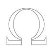 Omega sign icon. Element of cyber security for mobile concept and web apps icon. Thin line icon for website design and development, app development