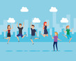 © Gstudio - Young people happy jumping