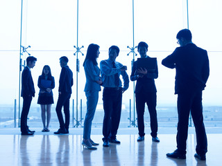 Wall Mural - silhouettes of asian business people