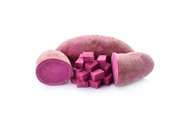 Poster - purple sweet yams on white background.