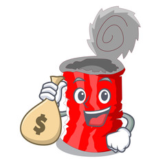 Sticker - With money bag Tin can shape on a cartoon