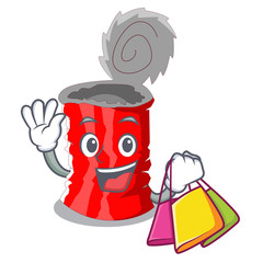 Wall Mural - Shopping tin can isolated on a mascot