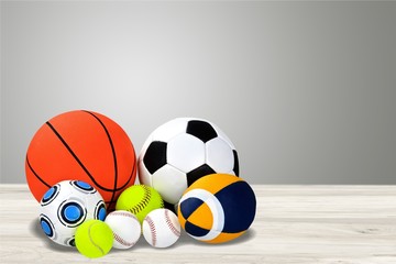 Wall Mural - Set of balls isolated on white background