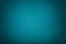 Dark Turquoise Matt Suede Fabric Closeup. Velvet Texture Of Felt.