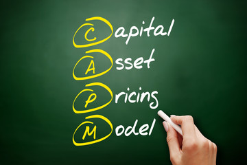 CAPM – Capital Asset Pricing Model acronym, business concept on blackboard