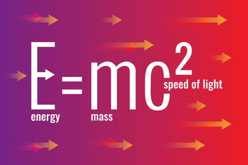Wall Mural - e=mc2 formula and speed hand drawing