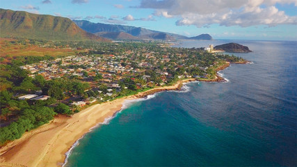 Western coast of the island of Oahu. Hawaii