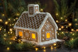 beautiful handmade gingerbread house for Christmas and New Year