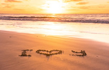 I Love You On Sand Beach