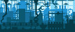 Factory plant conveyor line production development industrial interior flat design background concept illustration
