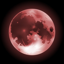 Vector Red Full Moon