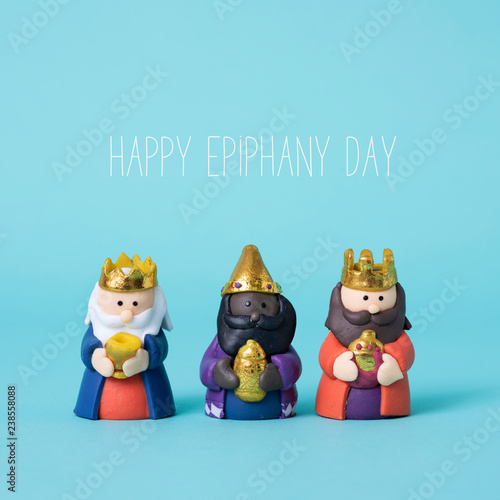 Cuadros en Lienzo the magi and the text happy epiphany day