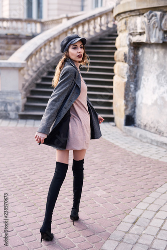 high heel boots walking