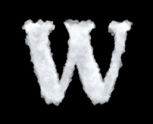 3d Rendering Of A Letter-W-shaped Cloud Isolated On Black Background.