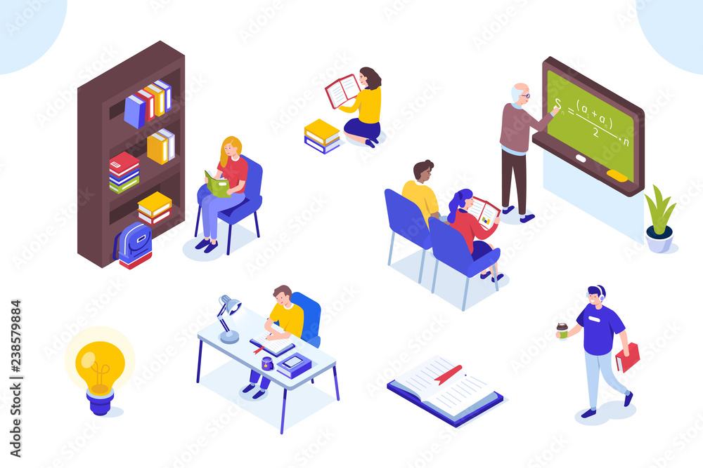 Student Charters Drawring student characters Stock Vector | Adobe Stock