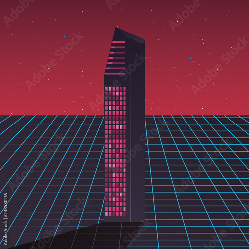 Fotomural futurist building digital innovation background