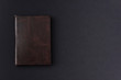 © EUDPic - Close up of 2019 wintage brown leather diary  on black background.