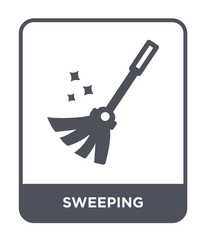 Sticker - sweeping icon vector