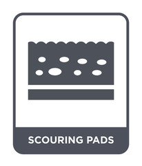 Sticker - scouring pads icon vector