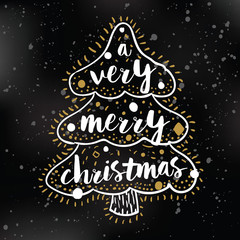 Merry Christmas typography.