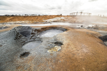 Hverir geothermic mud pools, myvatn, Iceland