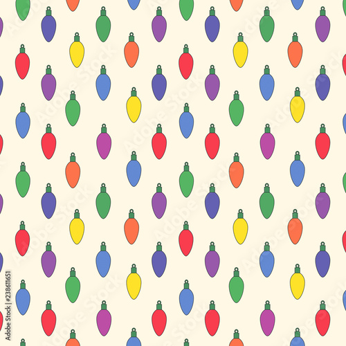Fotografie, Obraz Christmas Lights Repeating Pattern. Seamless Tile.