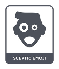 sceptic emoji icon vector