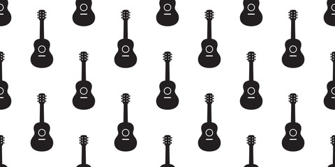 Wall Mural - guitar seamless pattern vector bass ukulele music scarf isolated cartoon illustration repeat wallpaper tile background