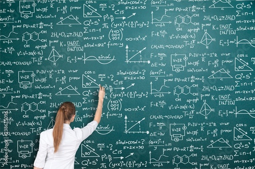 фотография  Albert einstein algebra background blackboard board business