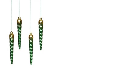 Wall Mural - christmas tree toys rotate on white background