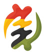 Adinkra vector illustration: Gye Nyame symbol made in Pan African colors. Akan people god symbol Gye Nyame isolated.