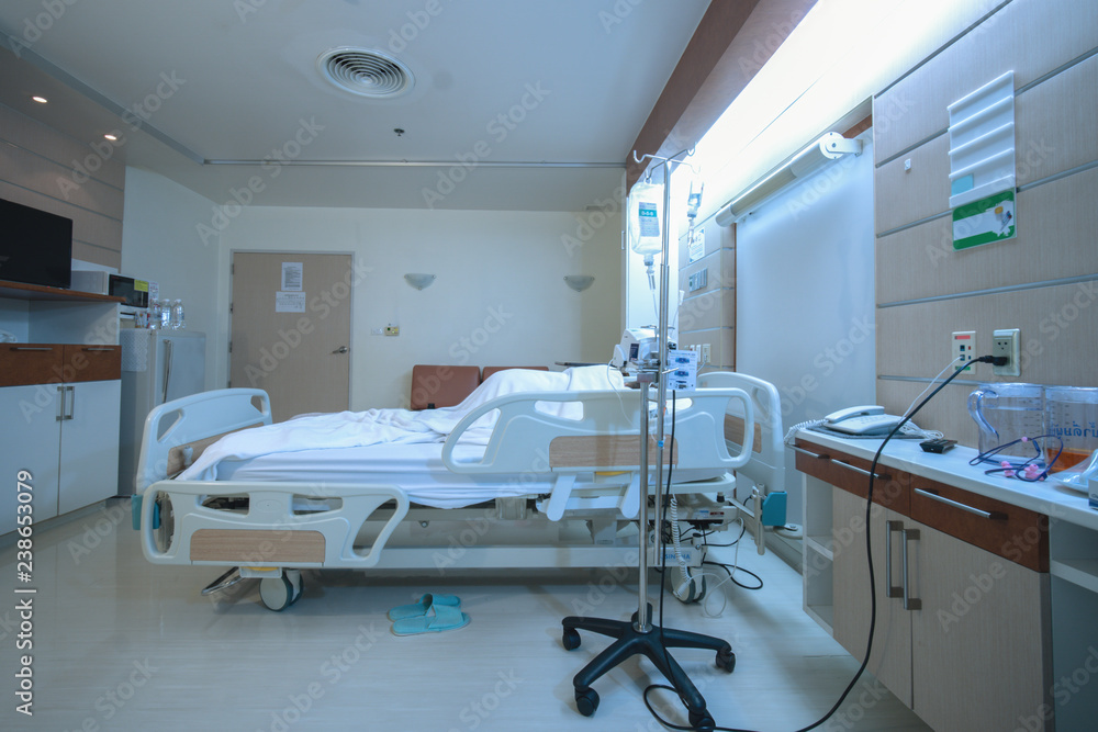 Perspective View Of Hospital Single Patient Room Fully