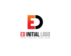 Letter E D initial logo 