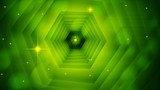 Fototapeta Do przedpokoju - Bright abstract hexagon tunnel with sparkles, 3d render background, computer generated