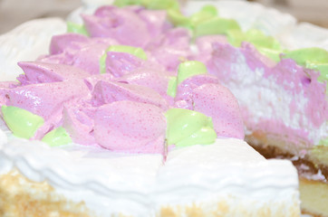 delicious, bright cake, closeup