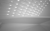 Fototapeta Przestrzenne - Abstract white interior of the future. 3D illustration and rendering