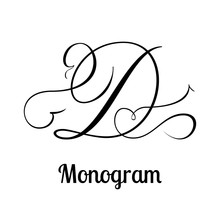 Classic Emblem Design - Letter D Calligraphy