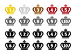 © barks - Crown ranking illustration set . from 1st place to 10th place. Color version and black version.