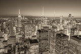 Fototapeta Miasta - NEW YORK CITY - DECEMBER 7, 2018: Night lights of Midtown Manhattan skyscrapers. The city attracts 50 million people annually