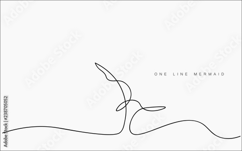 Mermaid Tail Fantasy Woman Vector Silhouette One Line Drawing Vector Illustration Buy This Stock Vector And Explore Similar Vectors At Adobe Stock Adobe Stock