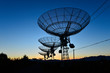 © qiujusong - The observatory in the evening,The silhouette of a radio telesco