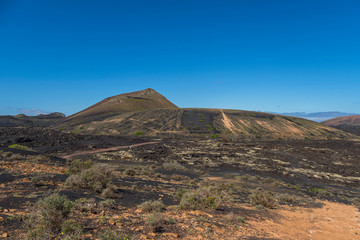 Wall Mural - Canary islands lanzarote volcano landscape sunny day