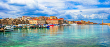 Beautiful Greece Series - Panaorama Of Picturesque Old Town Chania. Crete Island