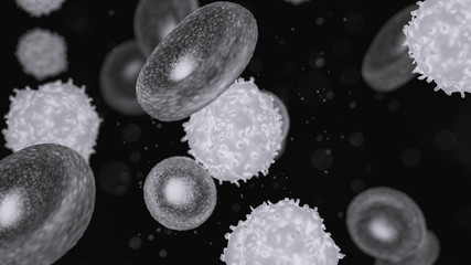 Wall Mural - creative 3d render of blood cells background