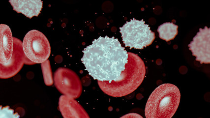 Wall Mural - creative 3d render of blood cells background